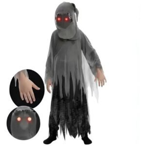 Disfraz Fantasma Espectro Con Ojos Luz Led (XL)