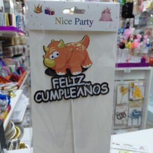 CAKE TOPPER FELIZ CUMPLEAÑOS DINOSAURIOS