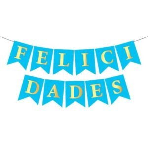 BANDERIN FELICIDADES STAMPING CELESTE