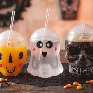 VASO PLASTICO DURO FANTASMA CON SORBETE