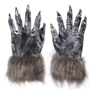GUANTE GARRA HOMBRE LOBO DE LATEX Y PELUCHE