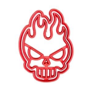 CORTANTE MARCADOR 3D PLASTICO CALAVERA FUEGO
