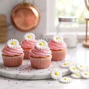 FORMA COMESTIBLE MARGARITAS BLANCAS GRANDES x9