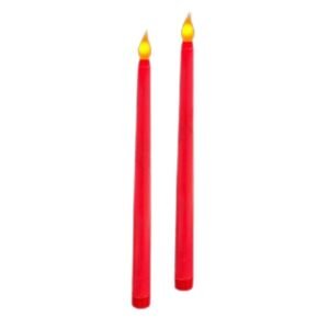 VELA LARGA ROJA PLASTICA 27cm (PAR)