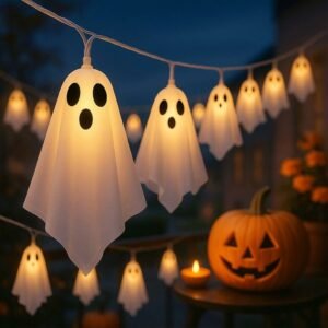 GUIRNALDA LUZ FANTASMA DE TELA HALLOWEEN