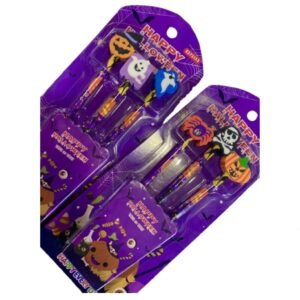 BLISTER LAPIZ CON GOMA BORRAR HALLOWEEN X3