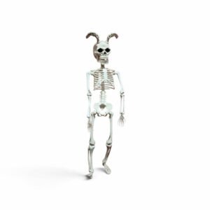 ESQUELETO JOROBADO DEMONIO CUERNOS 42cm