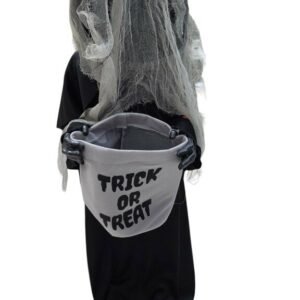 ANIMATRONIC PARCA CALAVERA LUZ VERDE Y BOLSA GOLOSINERA