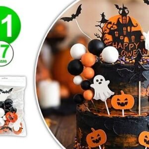 SET 27 PIEZAS ADORNO TORTA HALLOWEEN