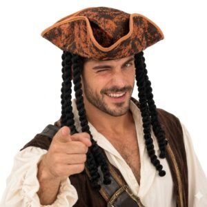 SOMBRERO PIRATA CON RASTAS